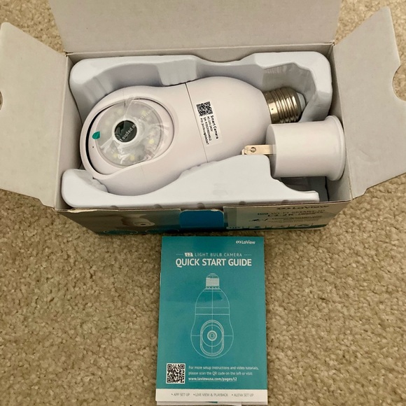 NIB LaView L2 2K Smart IP LIGHT BULB SECURITY CAMERA 360 VIEW MOTION DETECTION - Picture 4 of 5